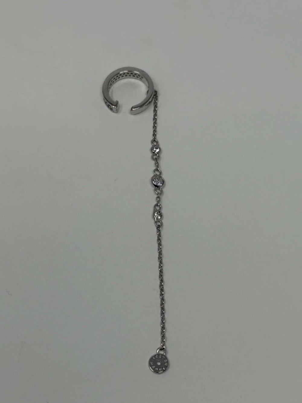Henri Bendel - Crystal Chain Cartilage Stud Earrings (only one) Silver